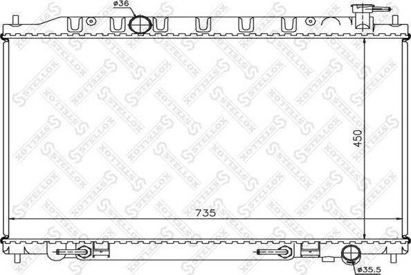 Радиатор охлаждения двигателя Stellox для Nissan Murano Z50 2003-2008. Артикул 10-25399-SX