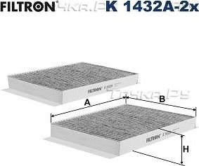 Салонный фильтр Filtron. Артикул K 1432A-2x