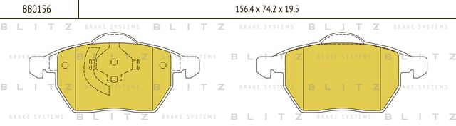 Колодки тормозные VAG A4/GOLF 3/PASSAT 95- перед. (Blitz). Артикул BB0156
