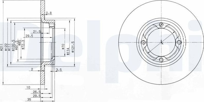 Тормозной диск Delphi. Артикул BG2533