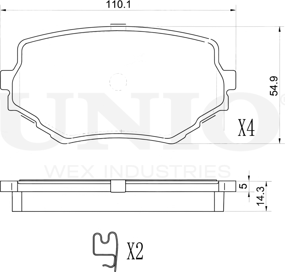 Колодки тормозные дисковые, комплект (Unio). Артикул BRP-20376