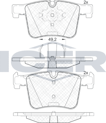 Тормозные колодки Icer передние для BMW 2 F44 2019-2026. Артикул 182020