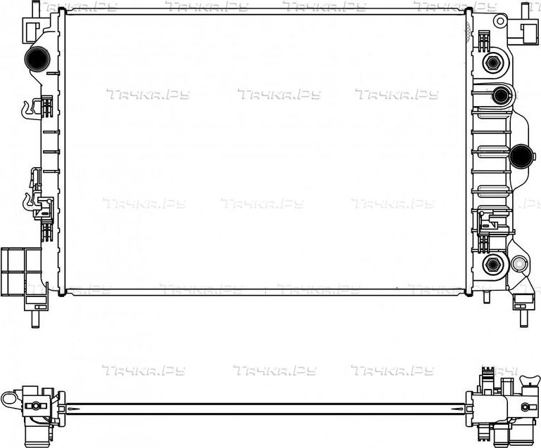 Радиатор охлаждения двигателя Sakura для Chevrolet Aveo II 2011-2015. Артикул 3081-2003