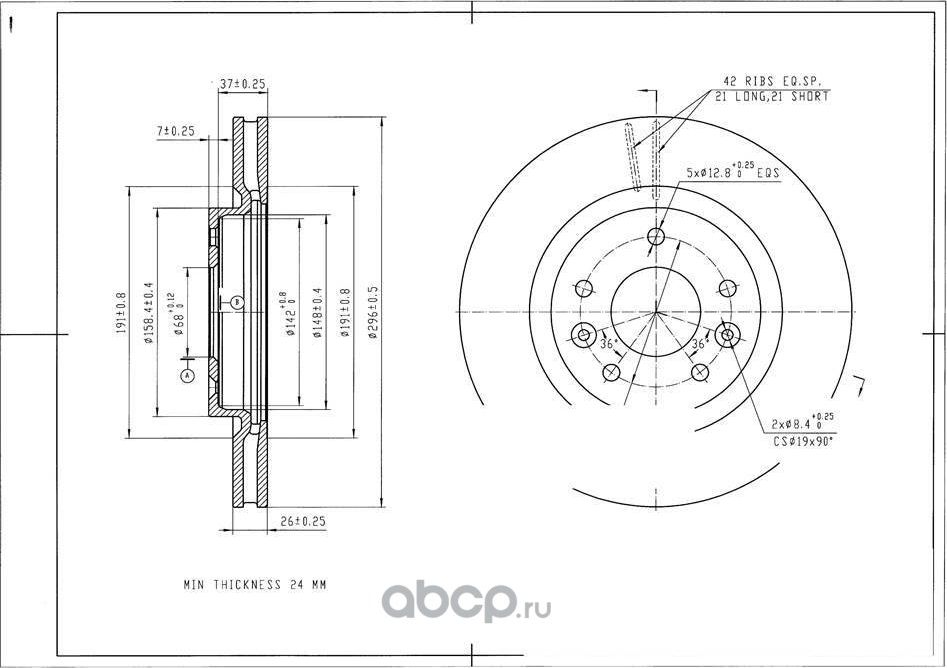 Диск тормозной AVANTECH. Артикул BR3011S