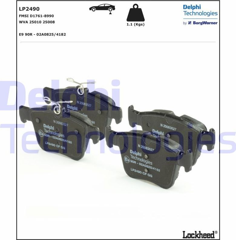 Тормозные колодки Delphi (Low-Metallic). Артикул LP3543