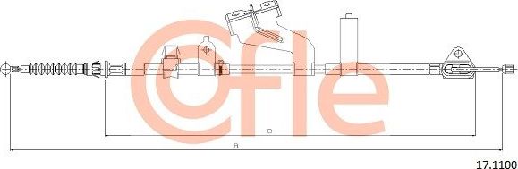Трос ручника (тросик ручного тормоза) Cofle задний левый для Toyota Yaris III 2010-2014. Артикул 17.1100