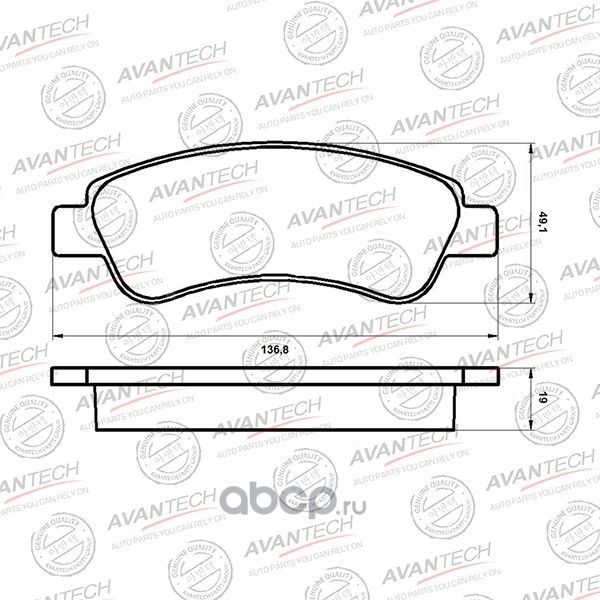 Колодки торм. диск. задн. (Avantech). Артикул AV2101
