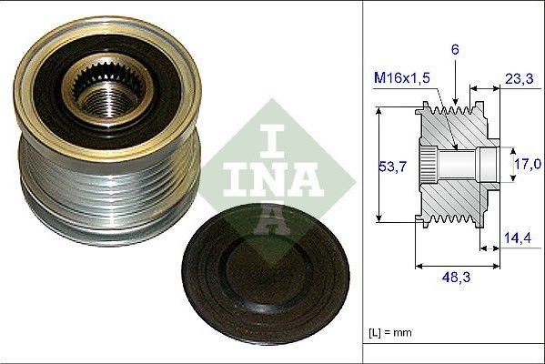Муфта генератора обгонная Ina. Артикул 535 0204 10
