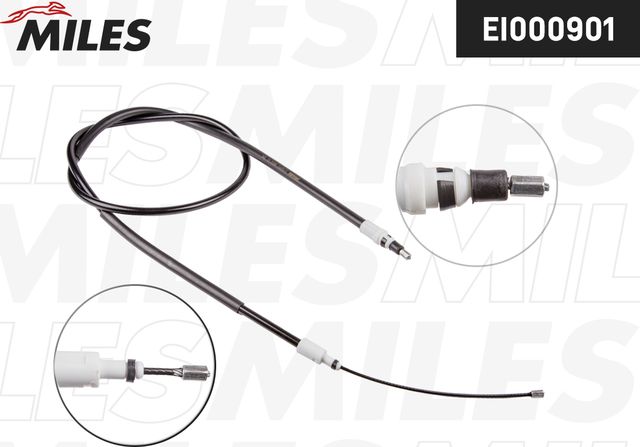 Трос ручника (тросик ручного тормоза) Miles задний левый для Peugeot Partner Origin 2008-2015. Артикул EI000901