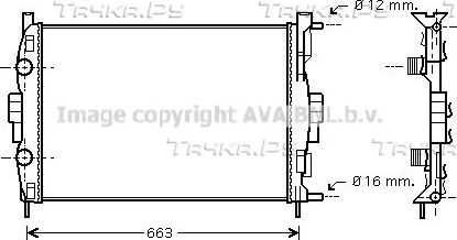 Радиатор охлаждения двигателя AVA для Renault Grand Scenic II 2004-2009. Артикул RT2307