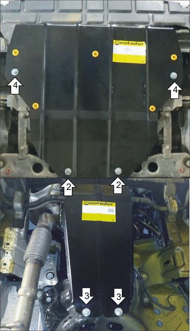 Защита Мотодор для картера, КПП Mercedes-Benz Vito W447 2014-2026. Артикул 01238