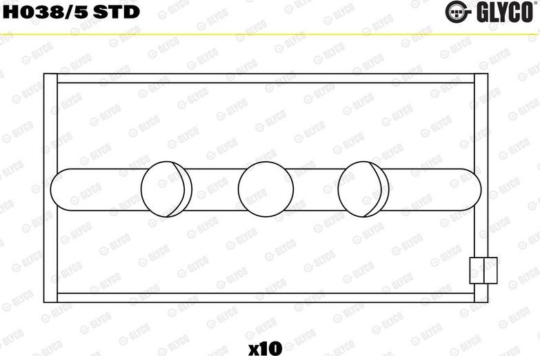 Вкладыши коренные Glyco для Saab 900 I 1984-1994. Артикул H038/5 STD