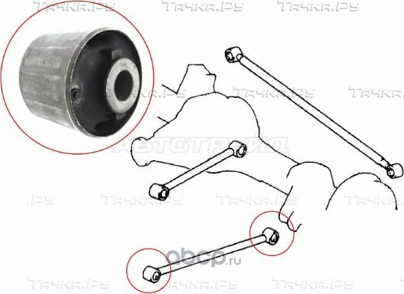 Сайлентблок RR продольной тяги TOYOTA LAND CRUISER (SAT). Артикул ST4870260100