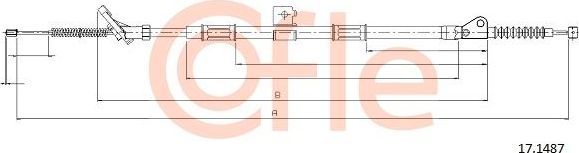Трос ручника (тросик ручного тормоза) Cofle. Артикул 92.17.1487