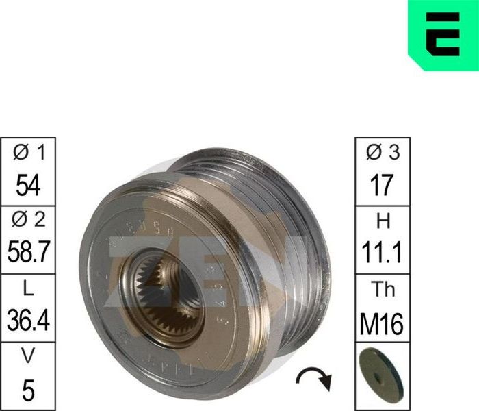Муфта генератора обгонная Era. Артикул ZN5455