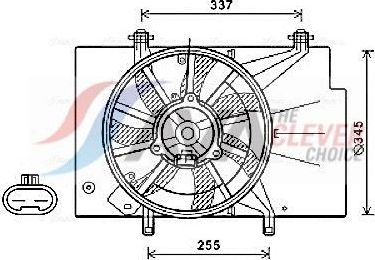 Вентилятор радиатора двигателя AVA (полимерный материал) для Ford B-MAX 2012-2018. Артикул FD7582