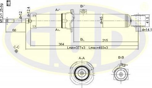 Амортизатор G.U.D.. Артикул GSA340045
