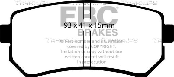 Тормозные колодки EBC Brakes задние для Hyundai Accent III 2005-2010. Артикул DP1769
