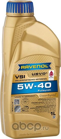 RAVENOL VSI SAE 5W-40 Масло моторное синтет. 1L. Артикул 1111130001