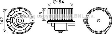 Вентилятор, мотор печки (отопителя) салона AVA. Артикул MS8620