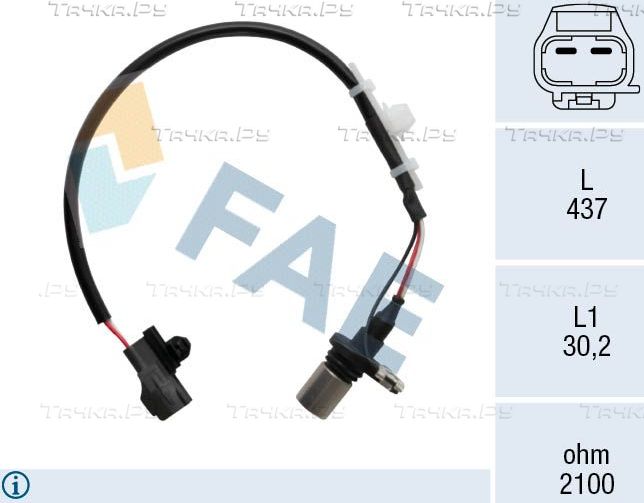 Датчик положения коленвала FAE для Toyota Corolla E110 1999-2002. Артикул 79537