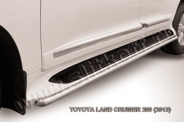 Защита Slitkoff штатного порога d42 для Toyota Land Cruiser 200 2013-2015. Артикул TLC2-13-014