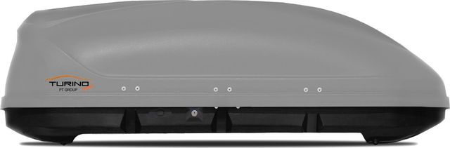 Автомобильный бокс PT Group Turino Compact аэродинамический серый (360 л, 141х83х45 см), двустороннее открывание. Артикул 00002508