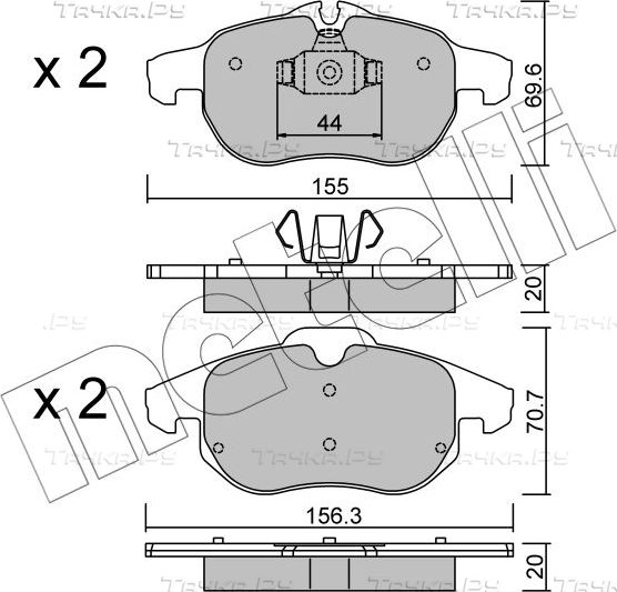 Тормозные колодки Metelli передние для Fiat Croma II 2005-2011. Артикул 22-0540-0