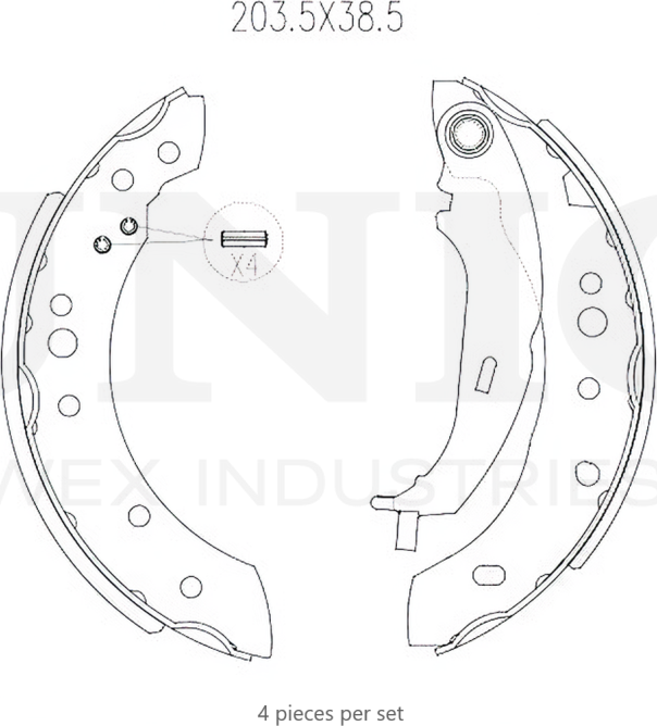 Колодки тормозные барабанные, комплект (Unio). Артикул BRP-10019