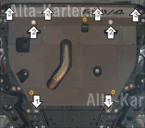 Защита Мотодор для картера, КПП Toyota RAV4 III 2006-2010. Артикул 02535