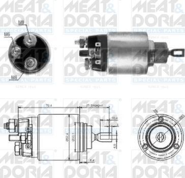 Втягивающее реле стартера Meat & Doria. Артикул 46061