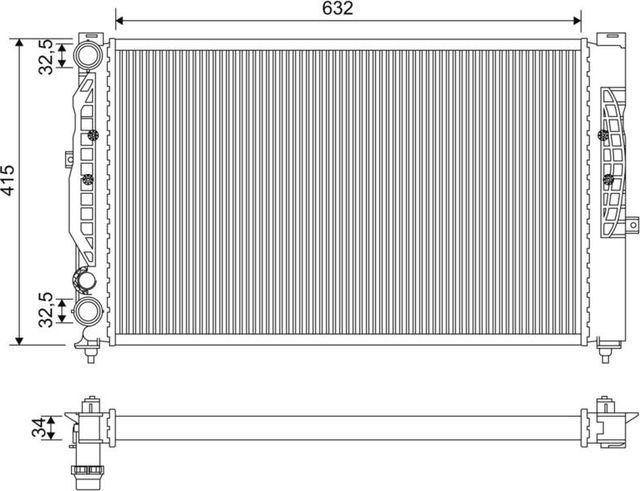 Радиатор охлаждения двигателя Valeo (алюминий) для Audi A4 I (B5) 1994-2001. Артикул 731537