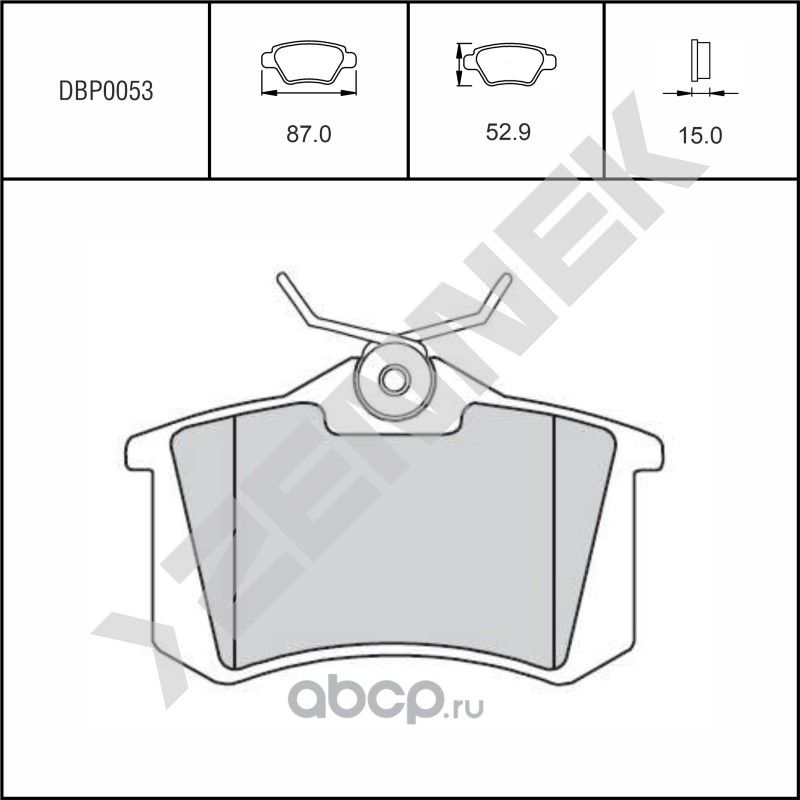 Колодки тормозные дисковые задние 15мм без датчика VW GOLF 2/3/4/5/6 83-13, AUDI (Zennek). Артикул DBP0053