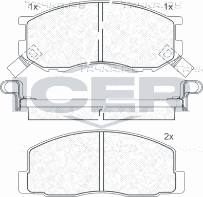 Тормозные колодки Icer передние для Toyota Lite Ace II 1984-1986. Артикул 140524