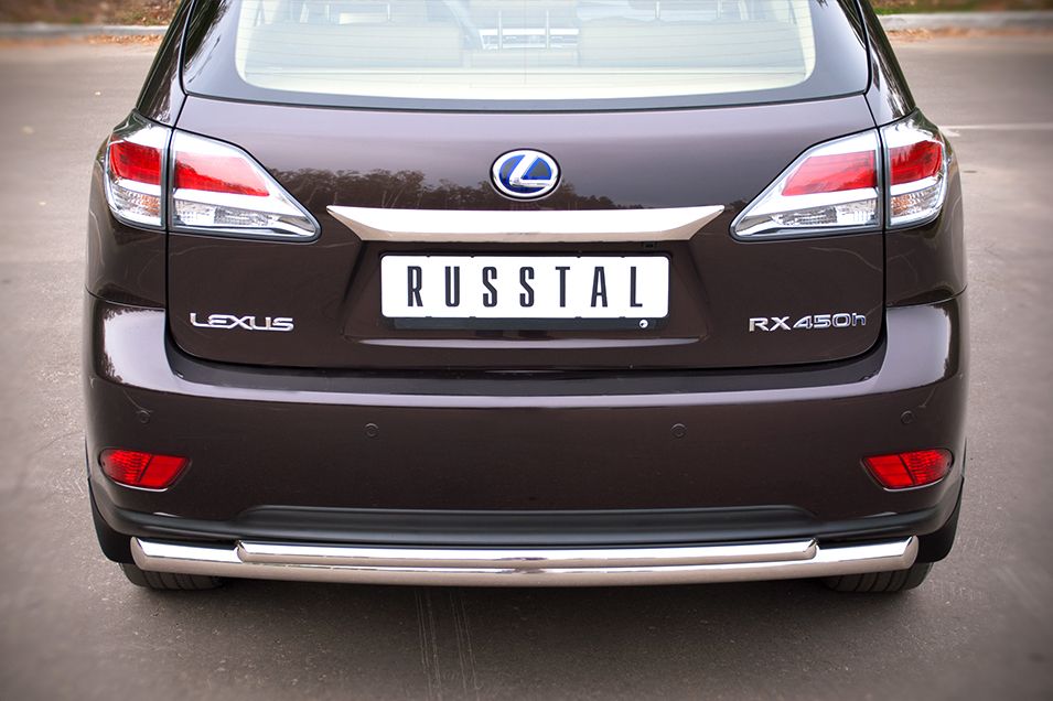 Защита RusStal заднего бампера d63/42 (дуга) для Lexus RX 270/350/450h 2012-2026. Артикул LRXZ-000410