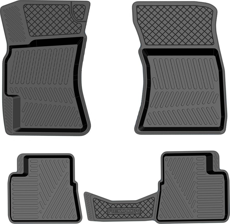Коврики Rezkon резиновые для салона Subaru Impreza III 2007-2011. Артикул 1032010100