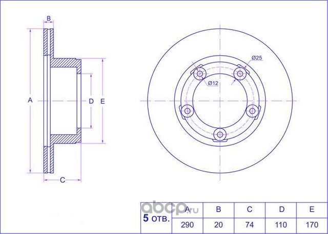 Диск тормозной (TI-Guar). Артикул TGMB295970