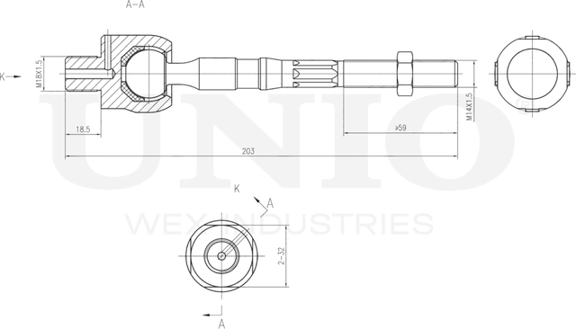 Тяга рулевая (Unio). Артикул SSP-30015