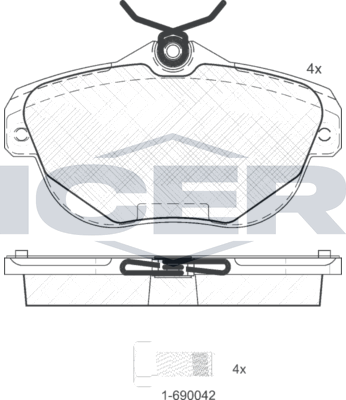 Тормозные колодки Icer для Citroen C6 2005-2012. Артикул 181768