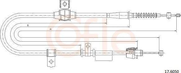 Трос ручника (тросик ручного тормоза) Cofle задний левый для Kia Cerato I 2004-2007. Артикул 92.17.6050