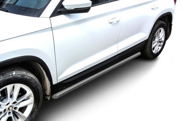 Пороги Slitkoff труба d57 для Skoda Kodiaq 2016-2026 Серебристые. Артикул SKKOD-004S