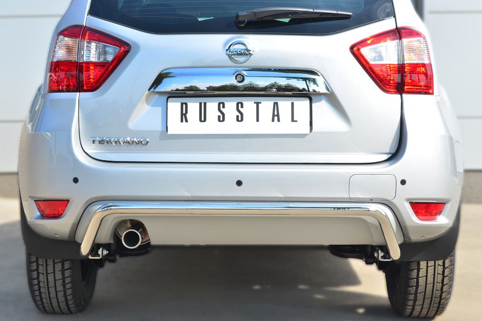 Защита RusStal задняя d42 волна для Nissan Terrano III 2014-2026. Артикул NTRZ-001795