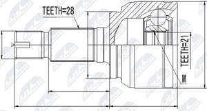 Шрус внутренний (граната) NTY задний для Land Rover Freelander I 1998-2006. Артикул NPW-LR-018