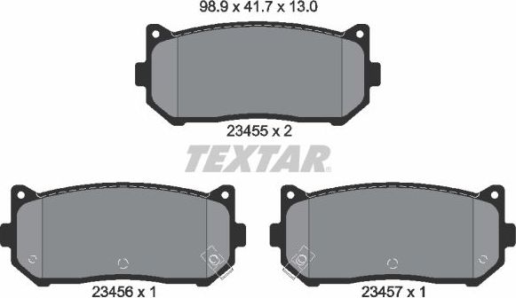 Тормозные колодки Textar задние для Kia Clarus I 1996-2001. Артикул 2345501