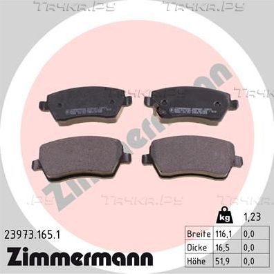 Тормозные колодки Zimmermann передние для Opel Agila B 2008-2014. Артикул 23973.165.1