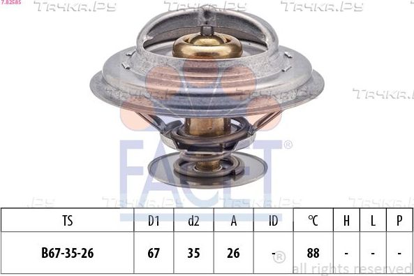 Термостат Facet Made in Italy - OE Equivalent для BMW 5 III (E34) 1989-1996. Артикул 7.8258S