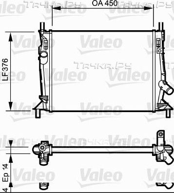 Радиатор охлаждения двигателя Valeo (алюминий). Артикул 734319