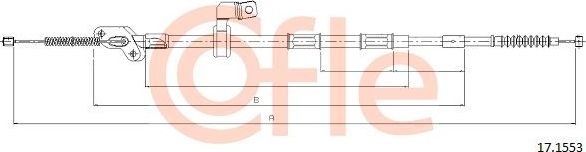 Трос ручника (тросик ручного тормоза) Cofle. Артикул 92.17.1553
