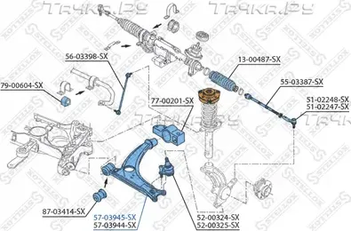 Поперечный рычаг передней подвески Stellox. Артикул 57-03945-SX