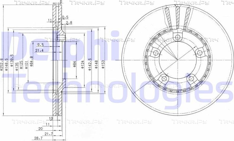 Тормозной диск Delphi. Артикул BG3071